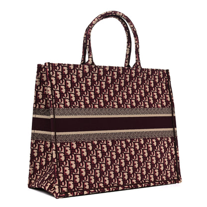 Christian Dior Oblique Large Book Tote Burgundy Multicolor 3 of 11