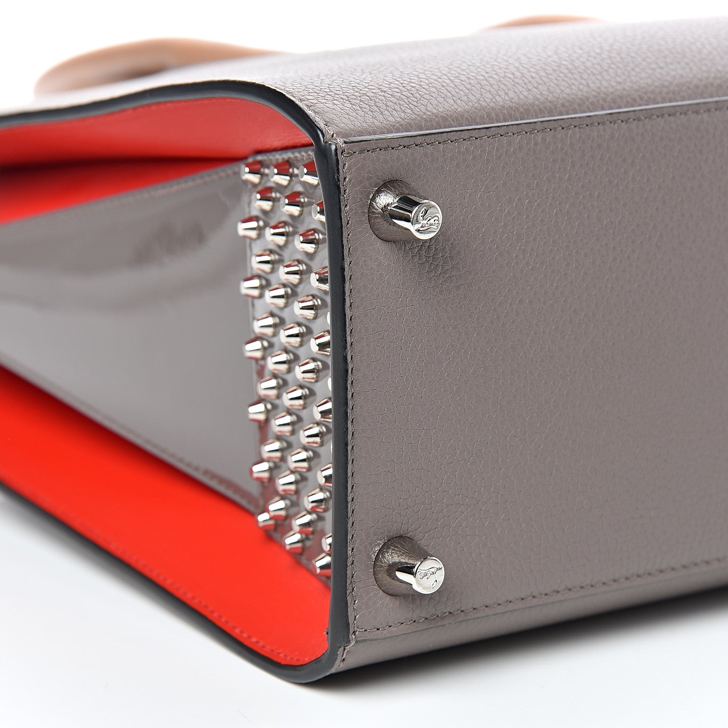 Christian Louboutin Calfskin Empire Patent Studded Medium Paloma Storm 8 of 10