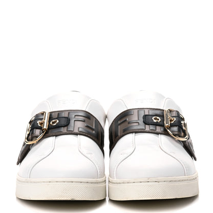 Fendi Vitello FF Embossed Womens Slip On Sneakers 38.5 Ultra White Maya Black 2 of 13
