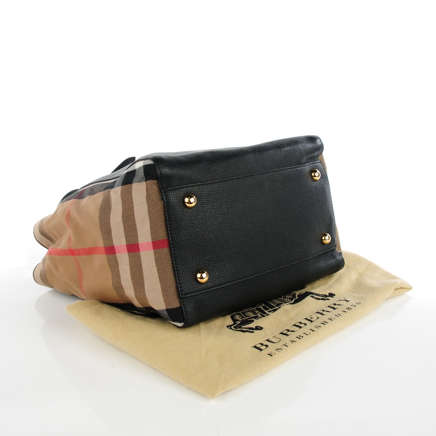 House Check Horseshoe Leather Small Canterbury Black