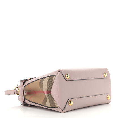 Burberry Grainy Calfskin House Check Small Banner Tote Pale Orchid 4 of 10