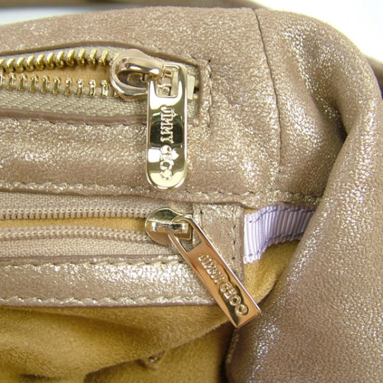 Leather Perforated Bardia Hobo Beige
