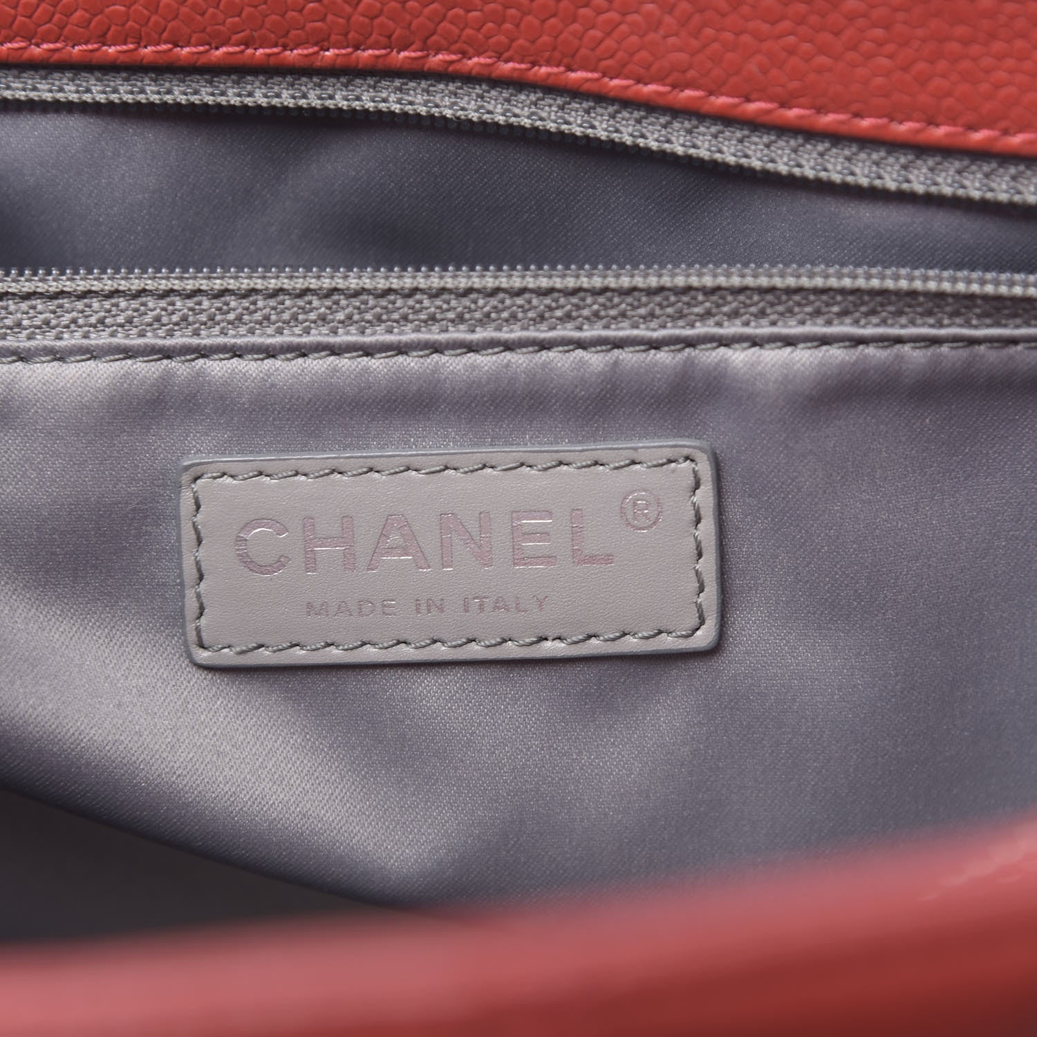 Chanel Caviar Quilted Grand Shopping Tote GST Red 6 of 11