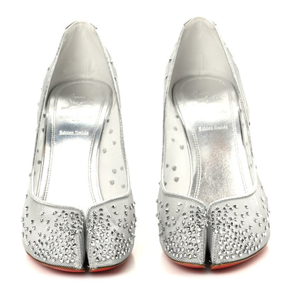 Christian Louboutin X MAISON MARGIELA Rete Glitter Specchio Bridiela Una Strass Tabi Pumps 39.5 Silver 3 of 8