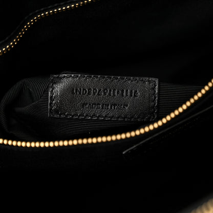 Saint Laurent Grain De Poudre Matelasse Chevron Monogram Shopping Bag Black 7 of 12
