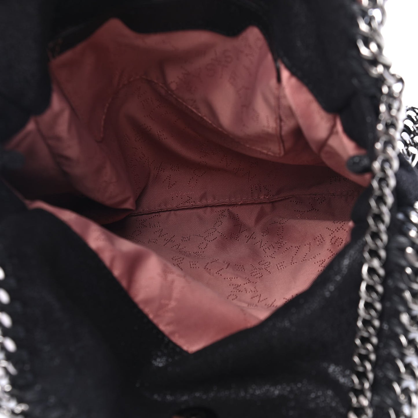 Shaggy Deer Mini Falabella Fold Over Tote Black