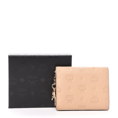 MCM Calfskin Ottomar Monogram Bi-Fold Wallet Beige 8 of 8