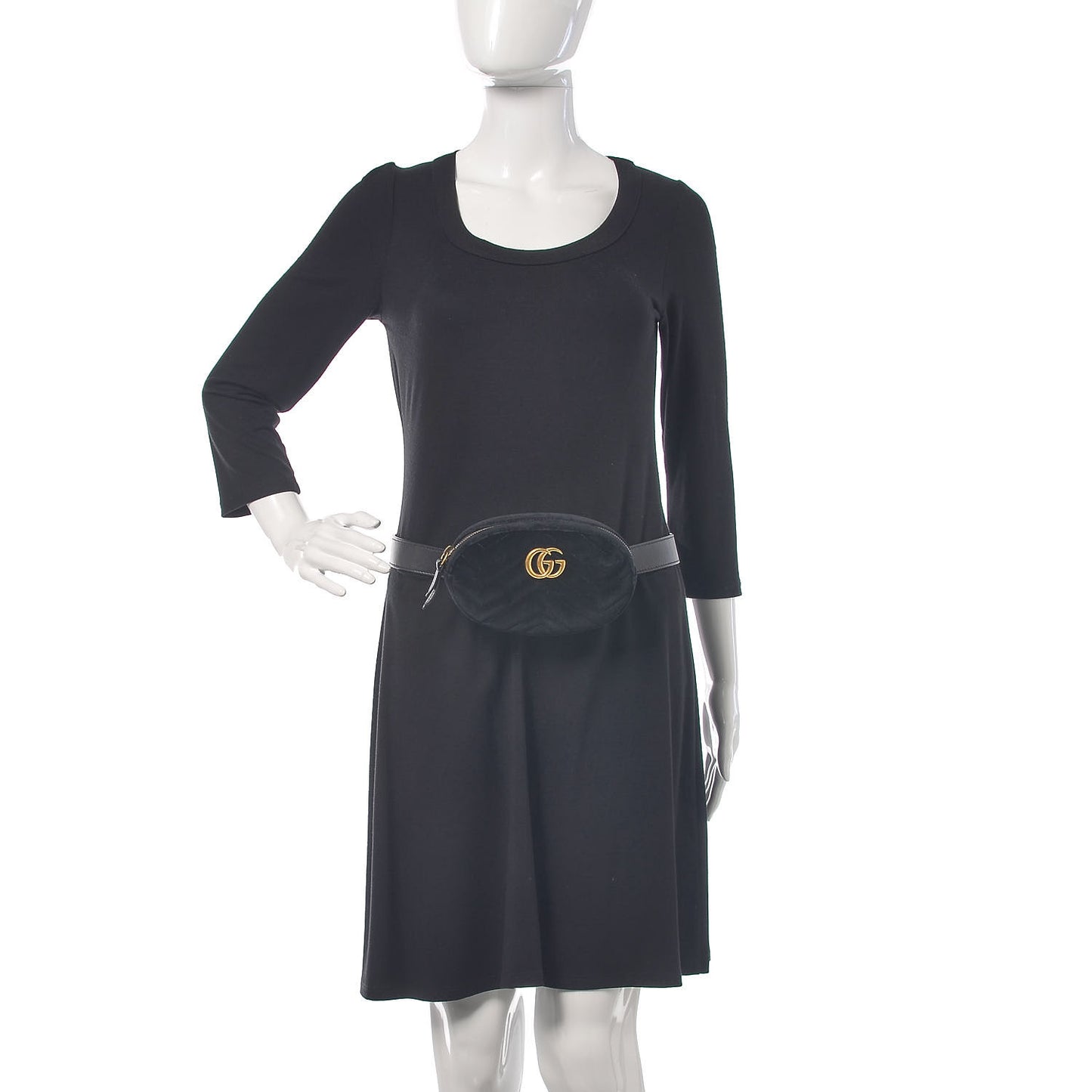 Velvet Matelasse GG Marmont Belt Bag 95 38 Black