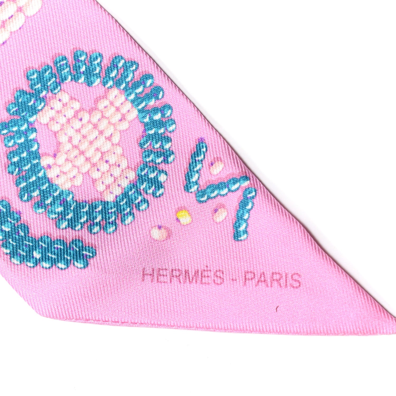 Hermes Silk Kelly En Perles Twilly Rose Bonbon Canard 5 of 5