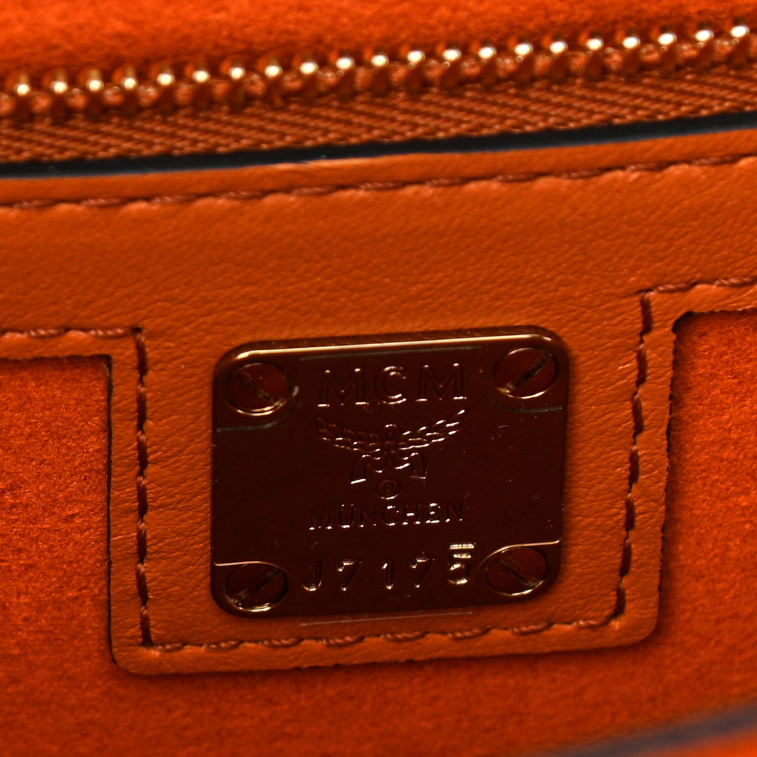 MCM Visetos Medium Patricia Pocket Satchel Cognac 6 of 9
