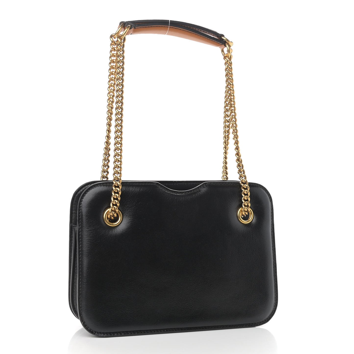 Vitello Glacier Karligraphy Pocket Shoulder Bag Black Gingerbread