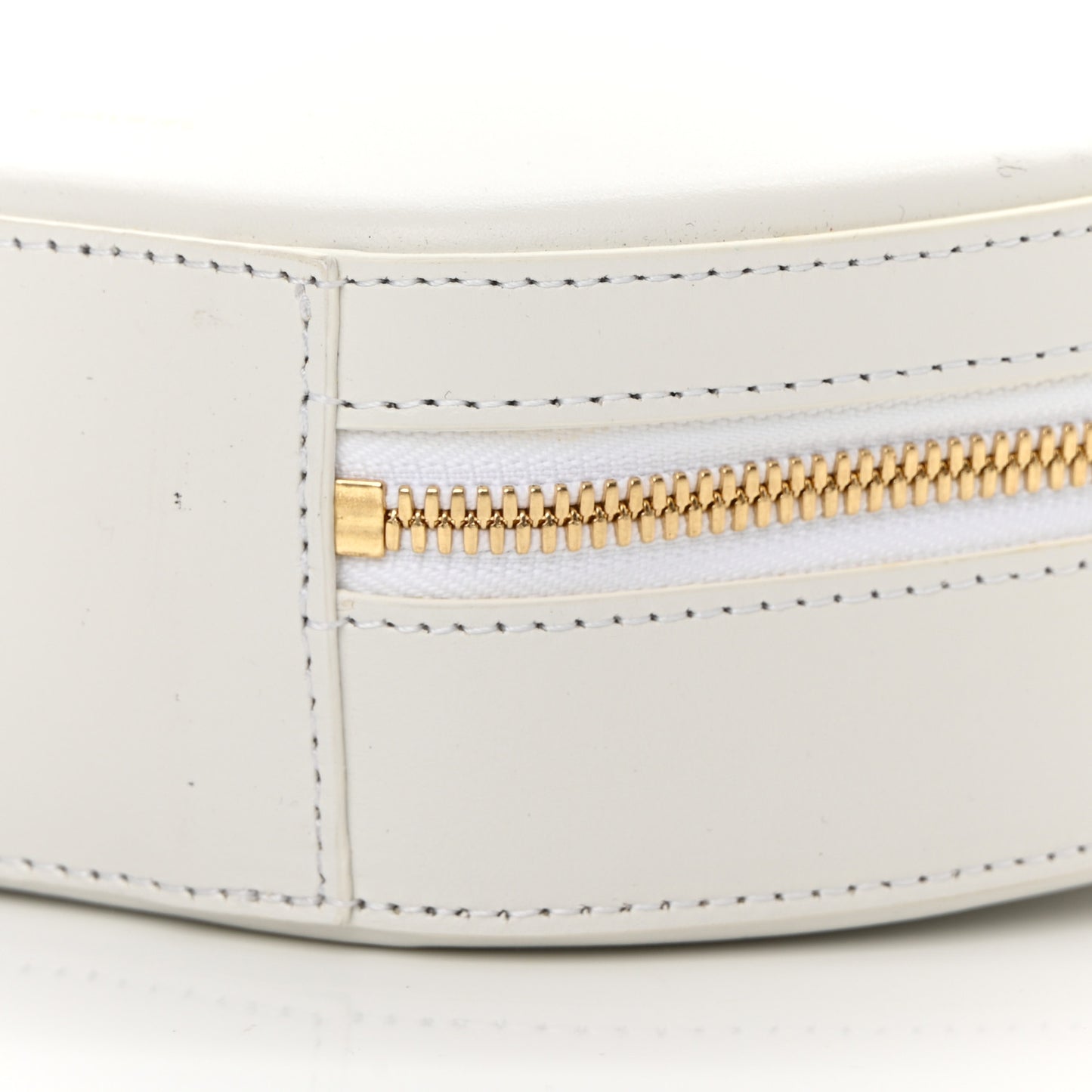 Calfskin Circle Crossbody Bag White