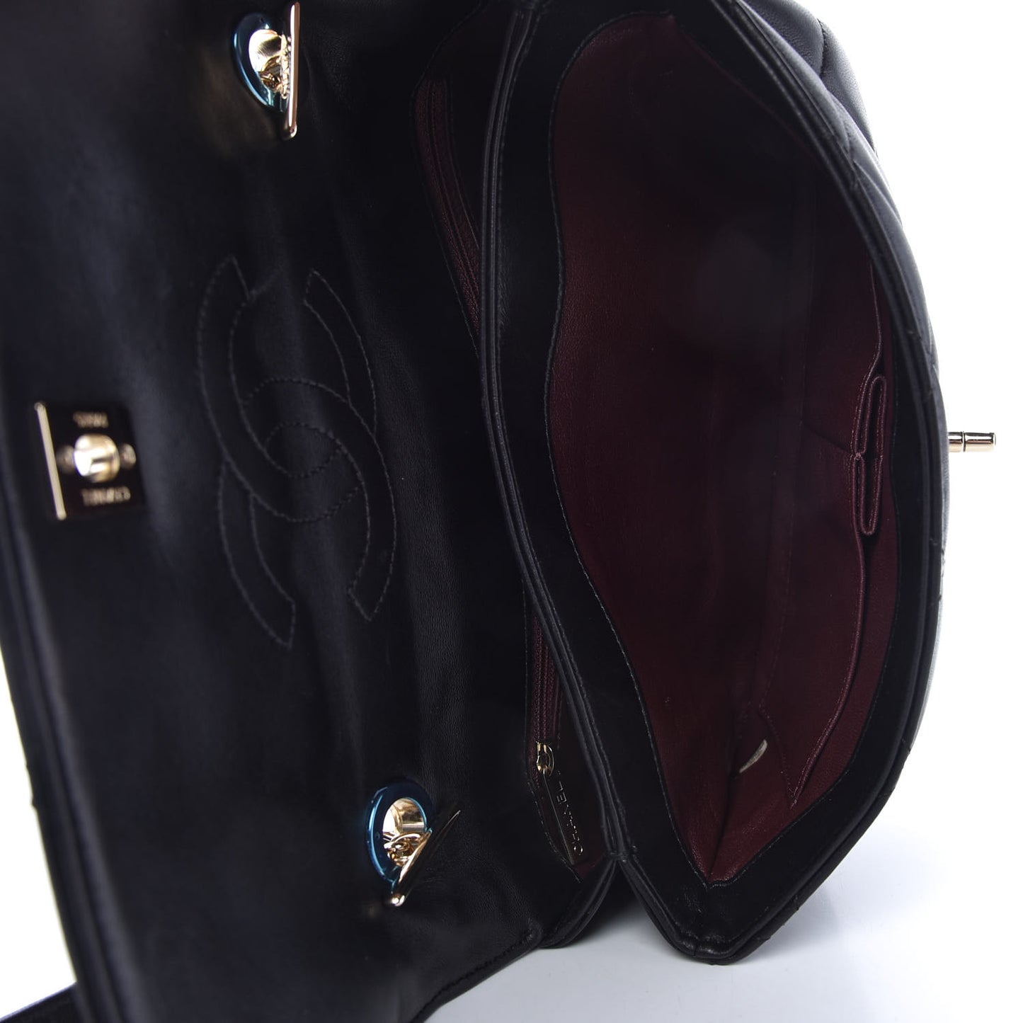 Lambskin Quilted Medium Trendy CC Flap Black