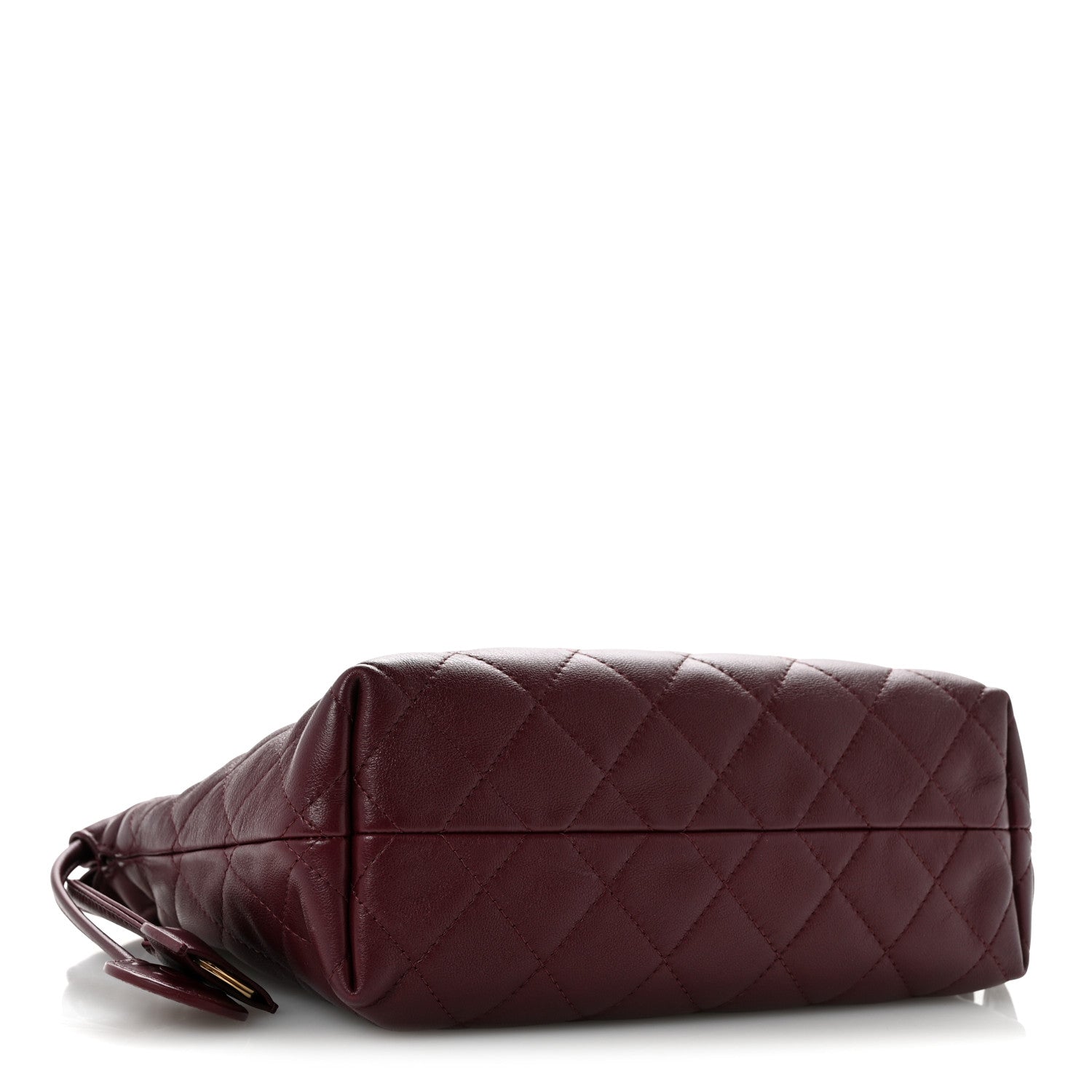 Chanel Lambskin Quilted Drawstring Clutch With Strap Dark Burgundy 4 of 10
