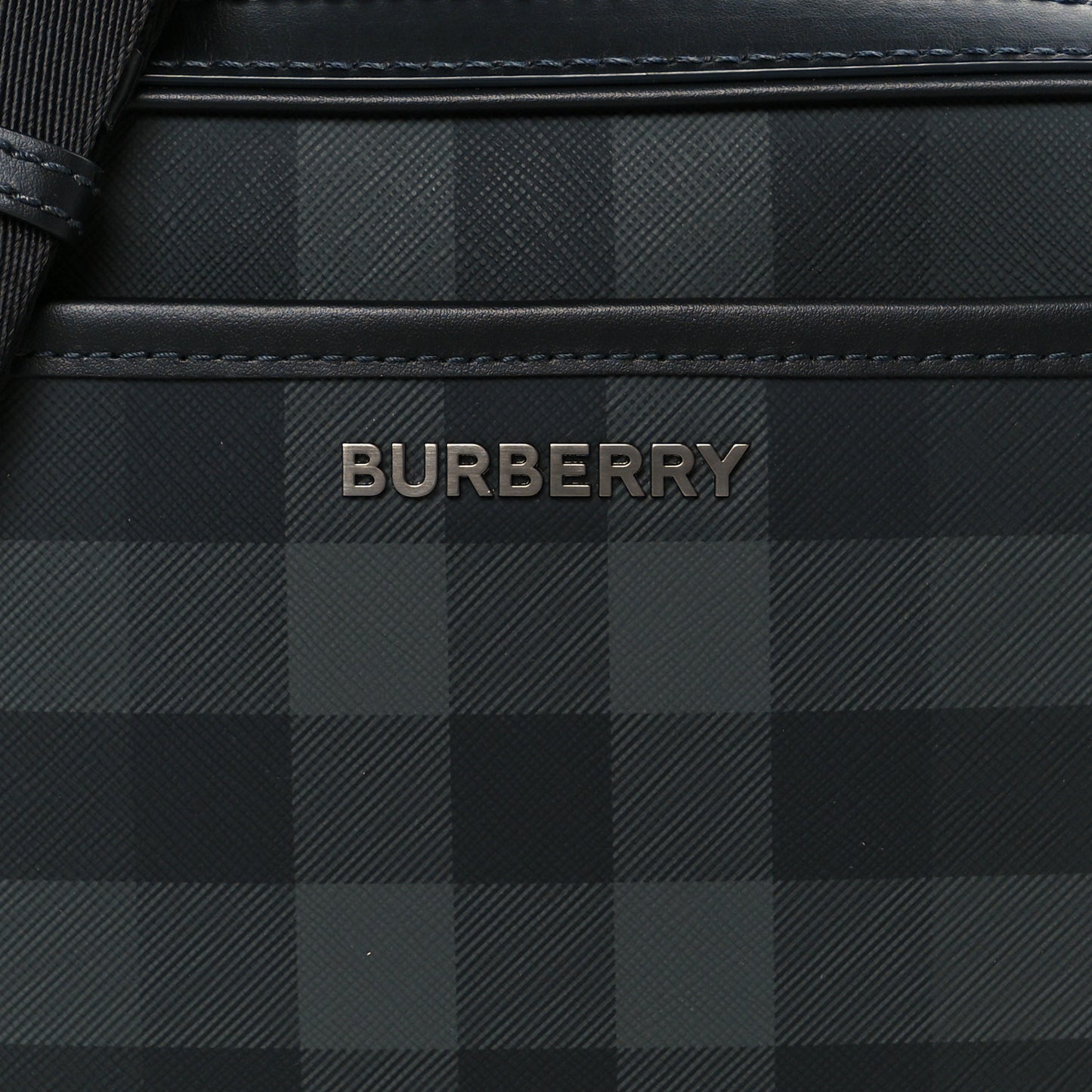Coated Canvas Calfskin Check Muswell Bag Charcoal