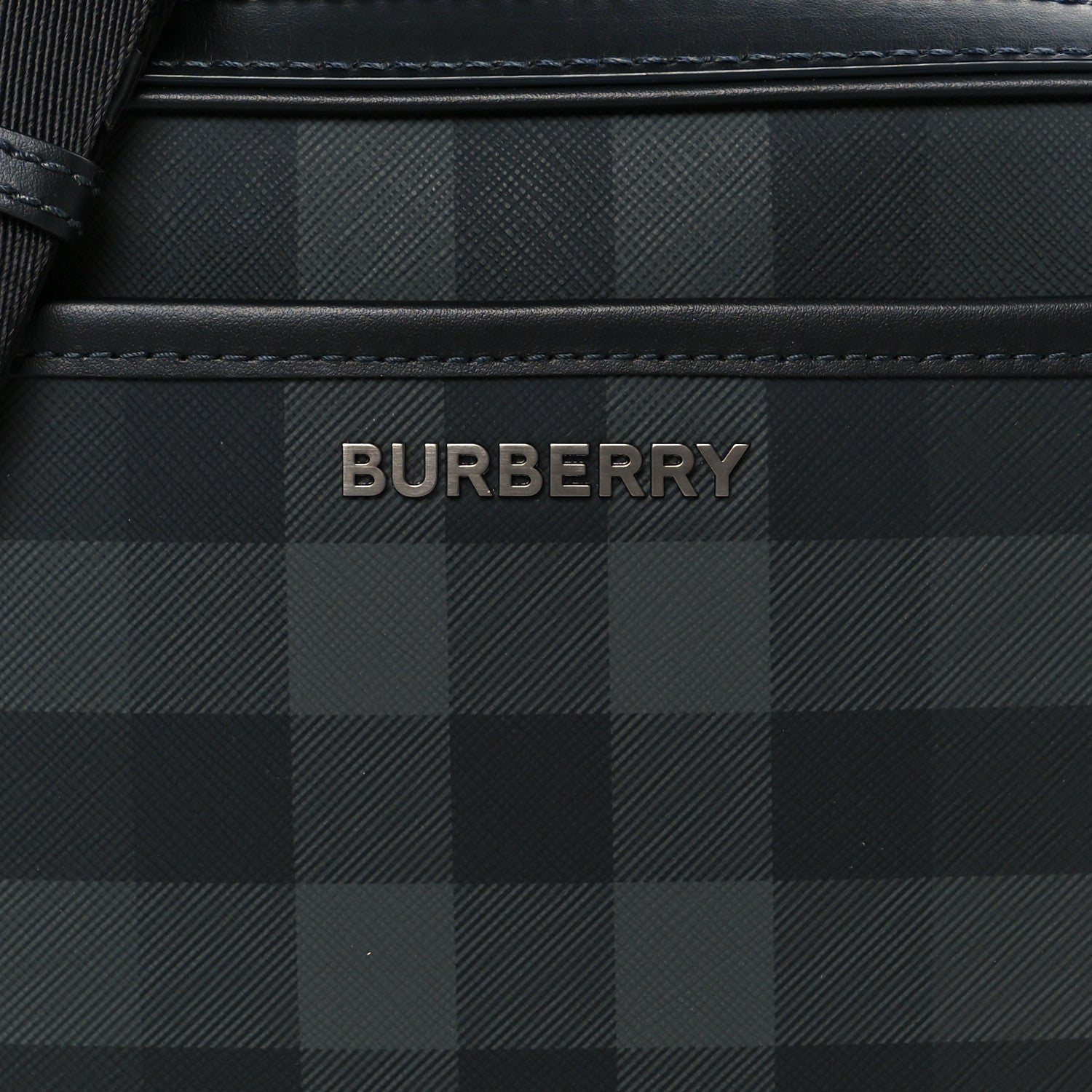 Burberry Coated Canvas Calfskin Check Muswell Bag Charcoal 9 of 11
