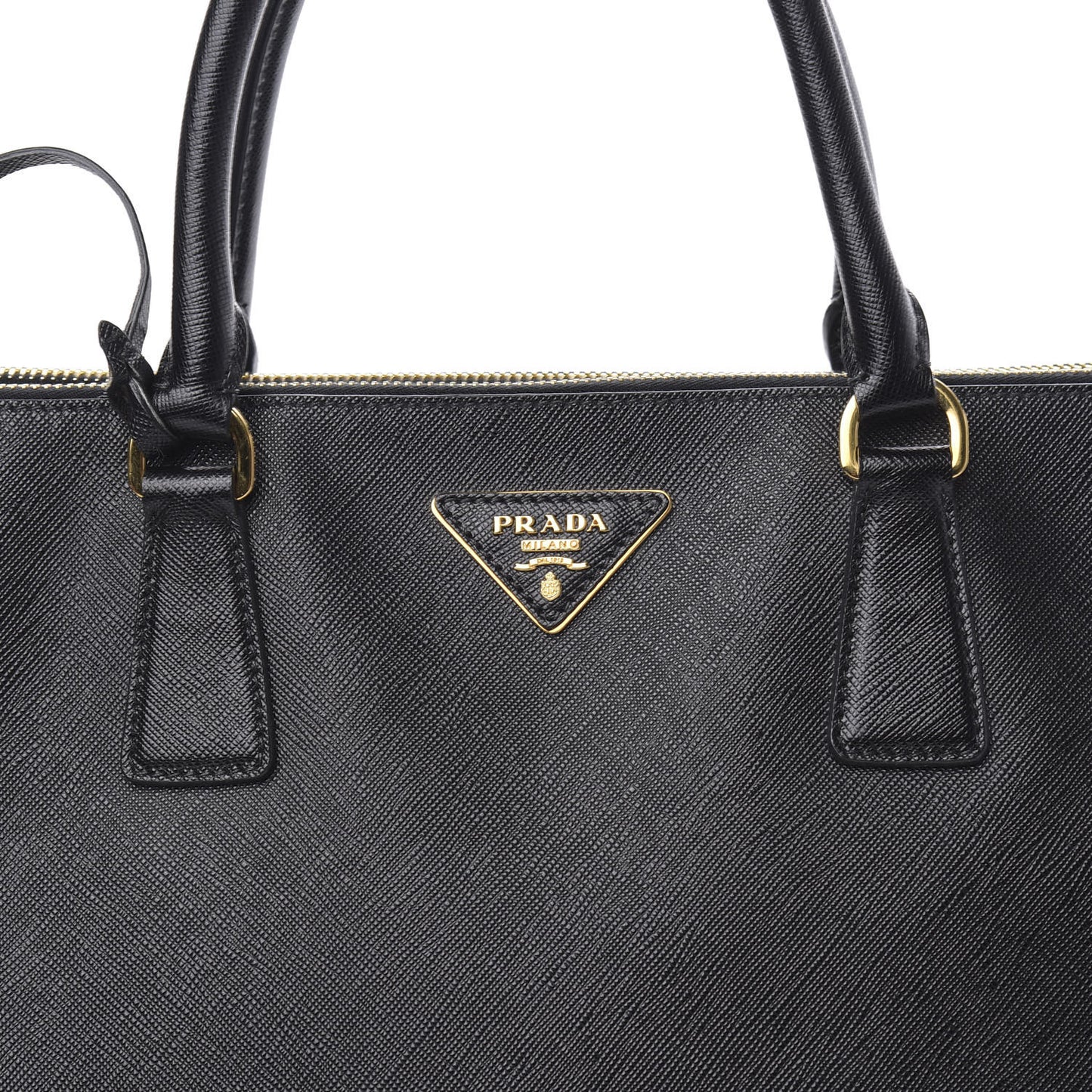 Saffiano Lux Extra Large Galleria Double Zip Tote Black