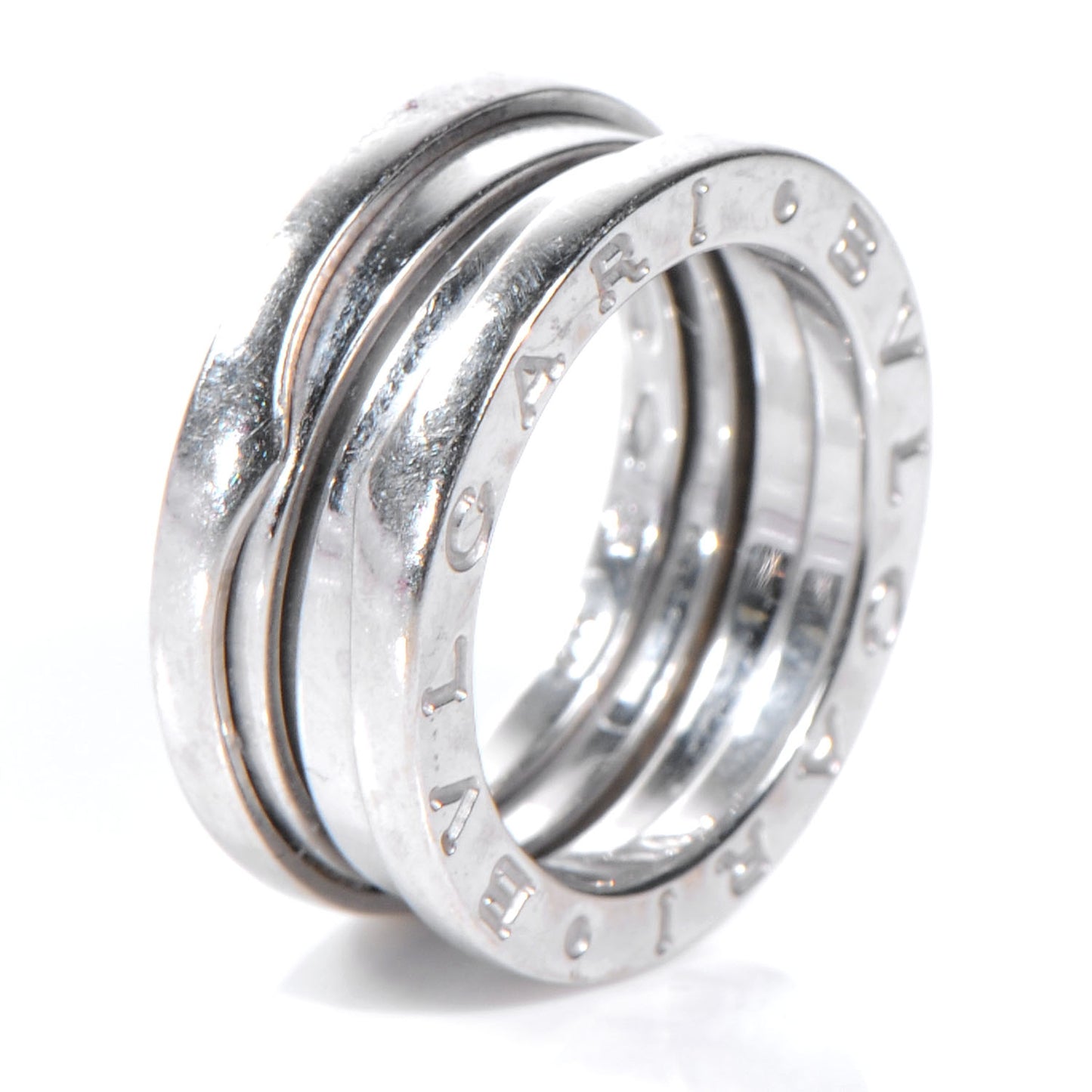 BVLGARI 18k White Gold B.Zero1 Three Band Ring size 4