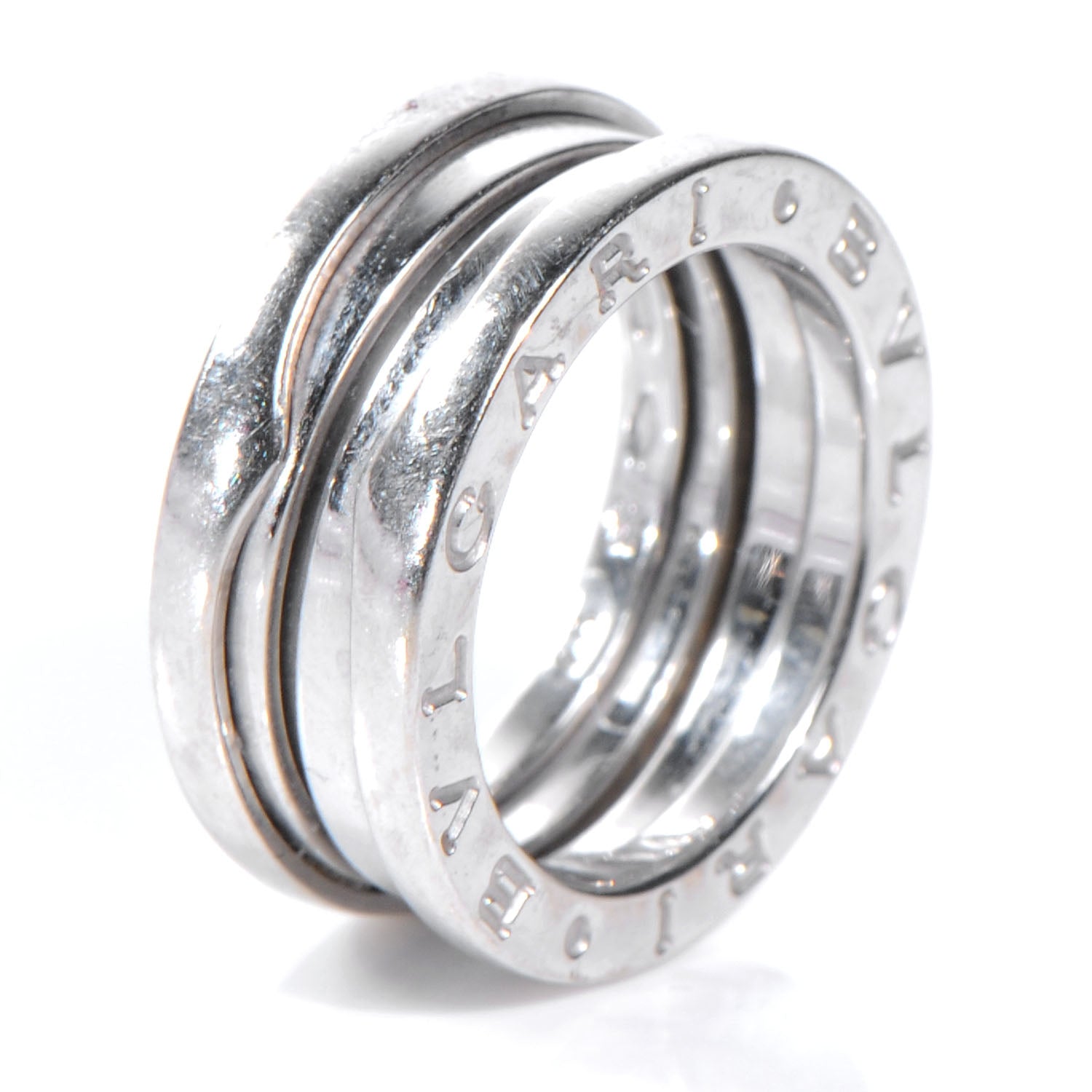 Bulgari BVLGARI 18k White Gold B.Zero1 Three Band Ring size 4 3 of 5