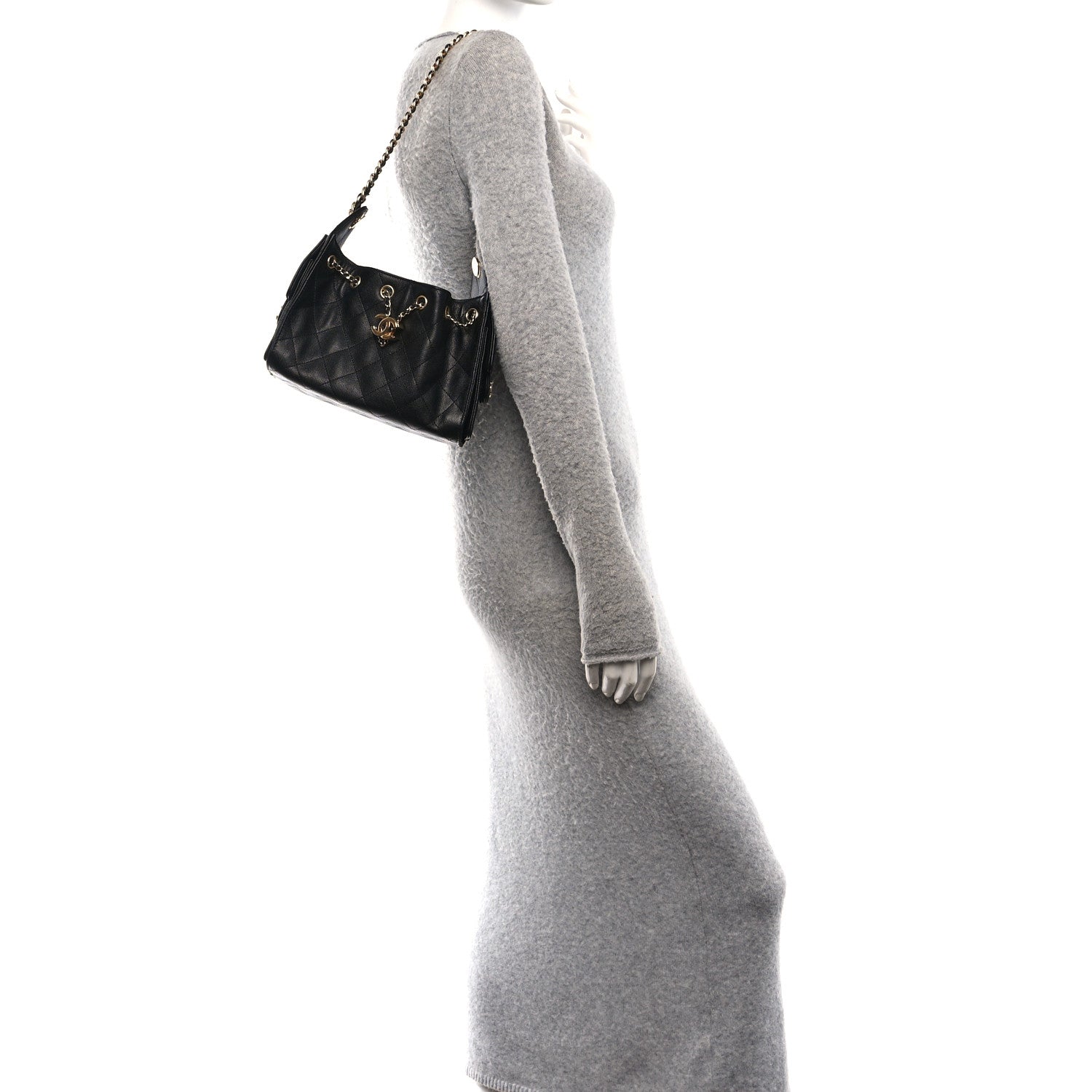 Chanel Caviar Quilted Mini Chanel 25 Handbag Black 2 of 10