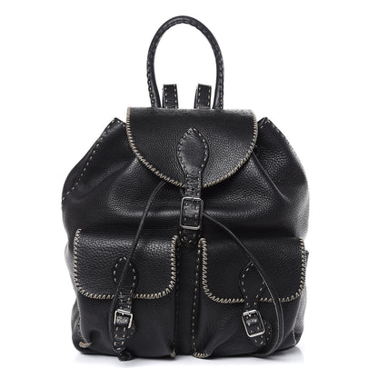Fendi Calfskin Romano Selleria Backpack Black 1 of 15
