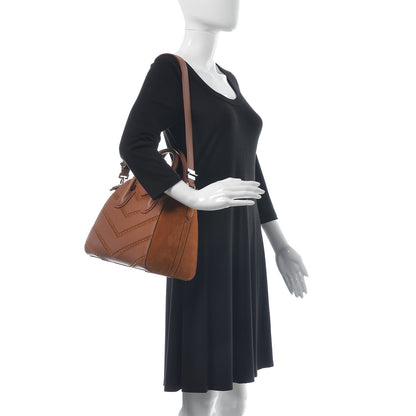 Givenchy Calfskin Suede Small Studded Chevron Antigona Cognac 2 of 10