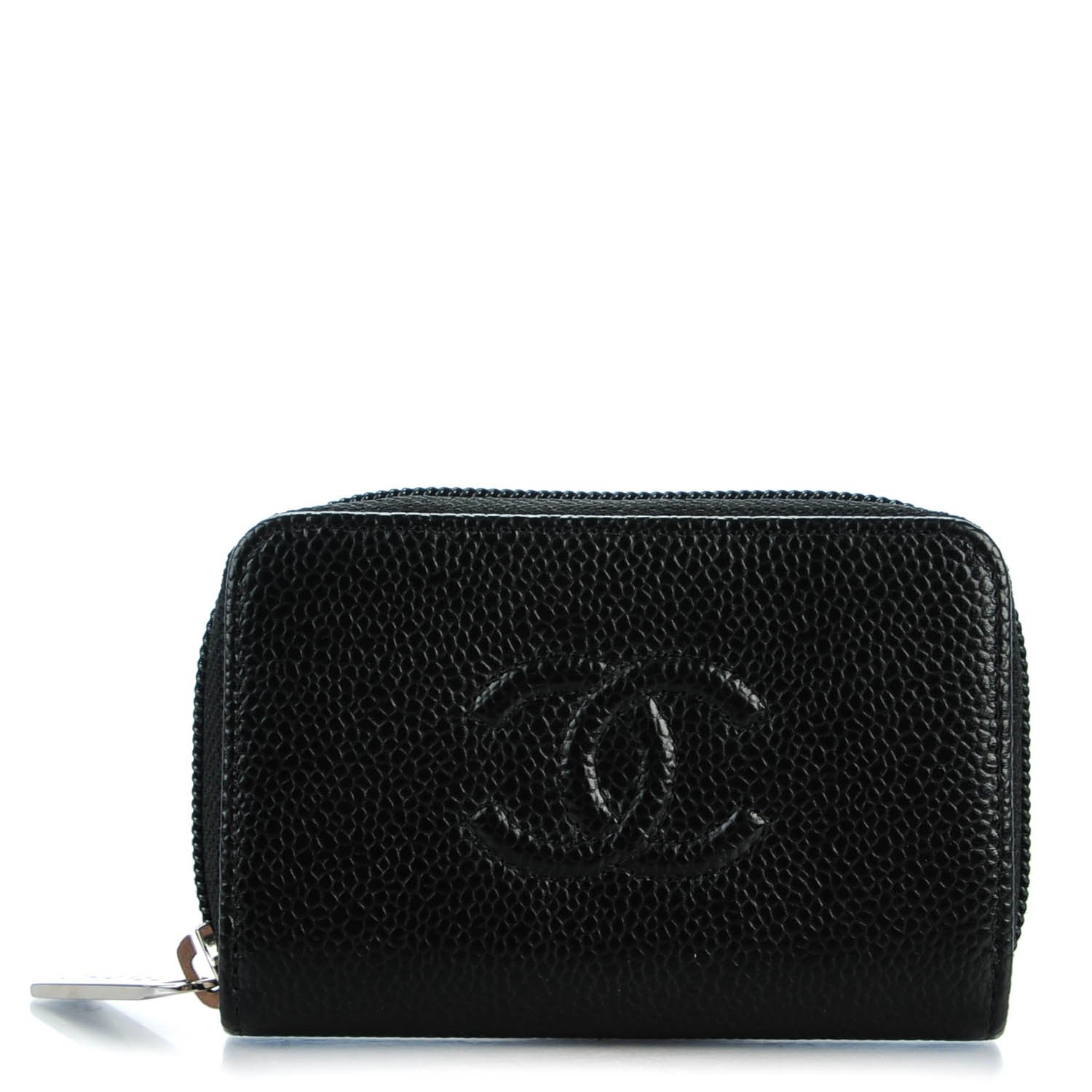 Chanel Caviar Timeless CC Zip Around Coin Purse Black 1 of 7