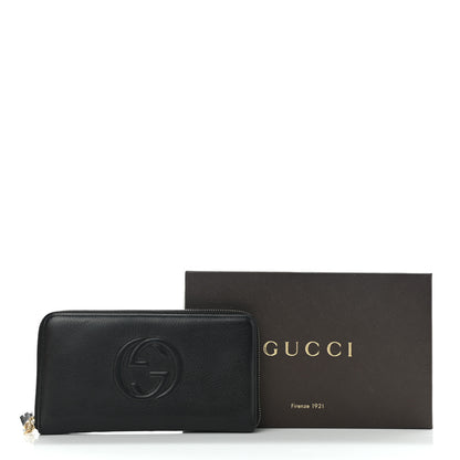Gucci Pebbled Calfskin Soho Zip Around Wallet Black 9 of 9