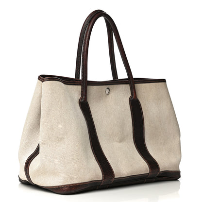 Hermes Buffle Sindhu Toile Garden Party 36 MM Tote Marron Fonce 2 of 36