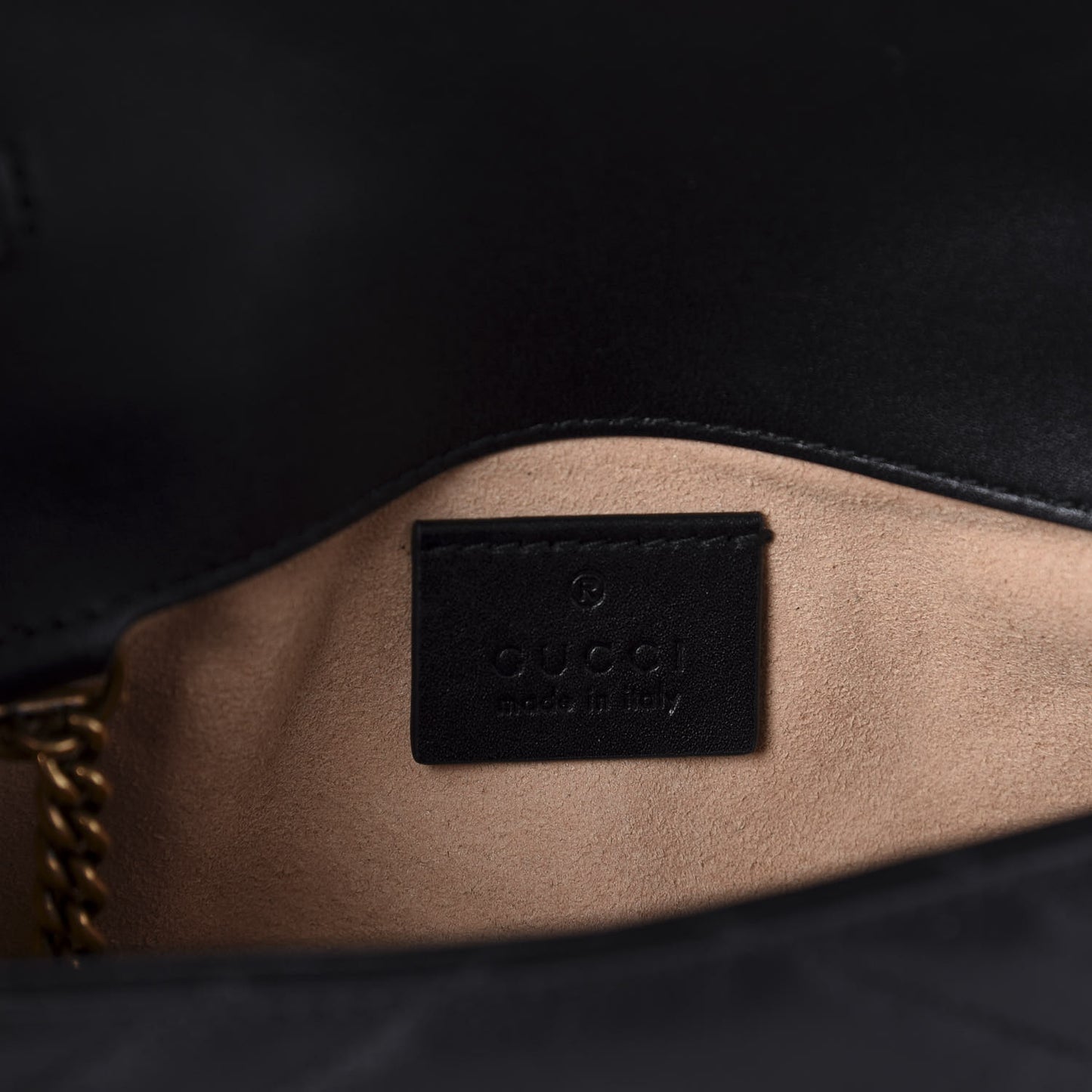Calfskin Matelasse Super Mini GG Marmont Shoulder Bag Black