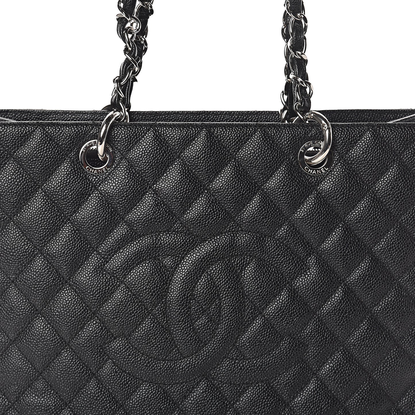 Caviar Quilted Grand Shopping Tote GST Black