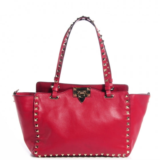 Vitello Small Rockstud Tote Cyclamin