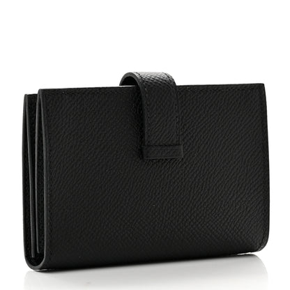 Hermes Epsom Bearn Card Holder Wallet Black 2 of 6