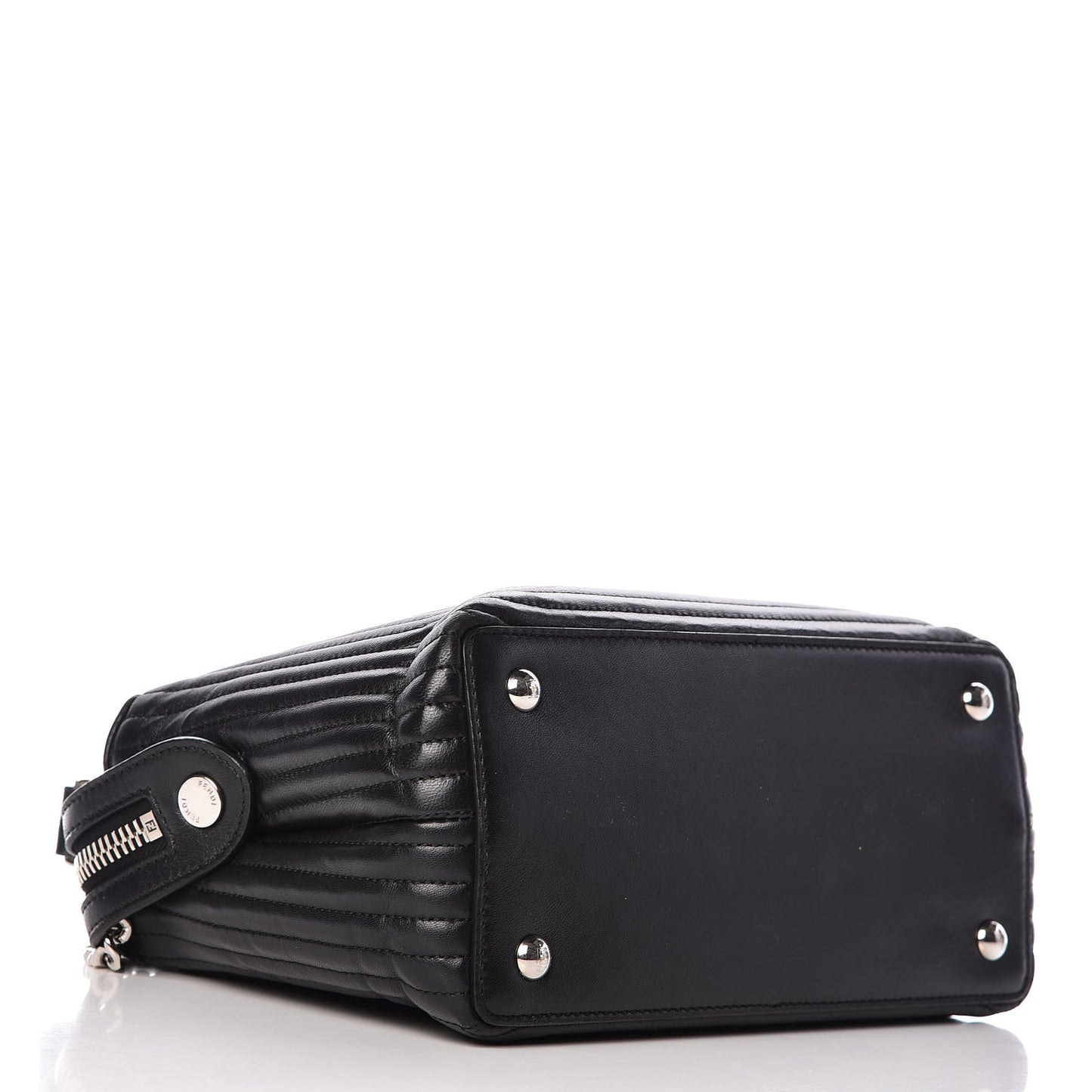 Shiny Nappa Trapuntata Small DotCom Click Top Handle Chain Satchel Black