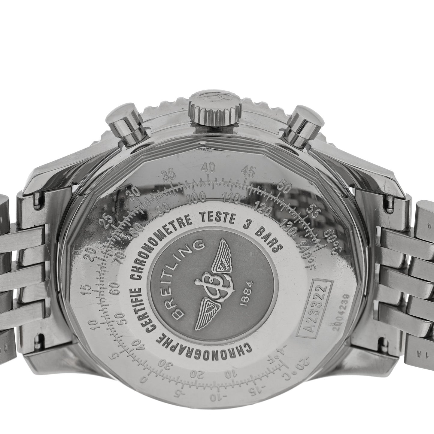 Stainless Steel 42mm Navitimer Chronograph Automatic Watch Black A23322