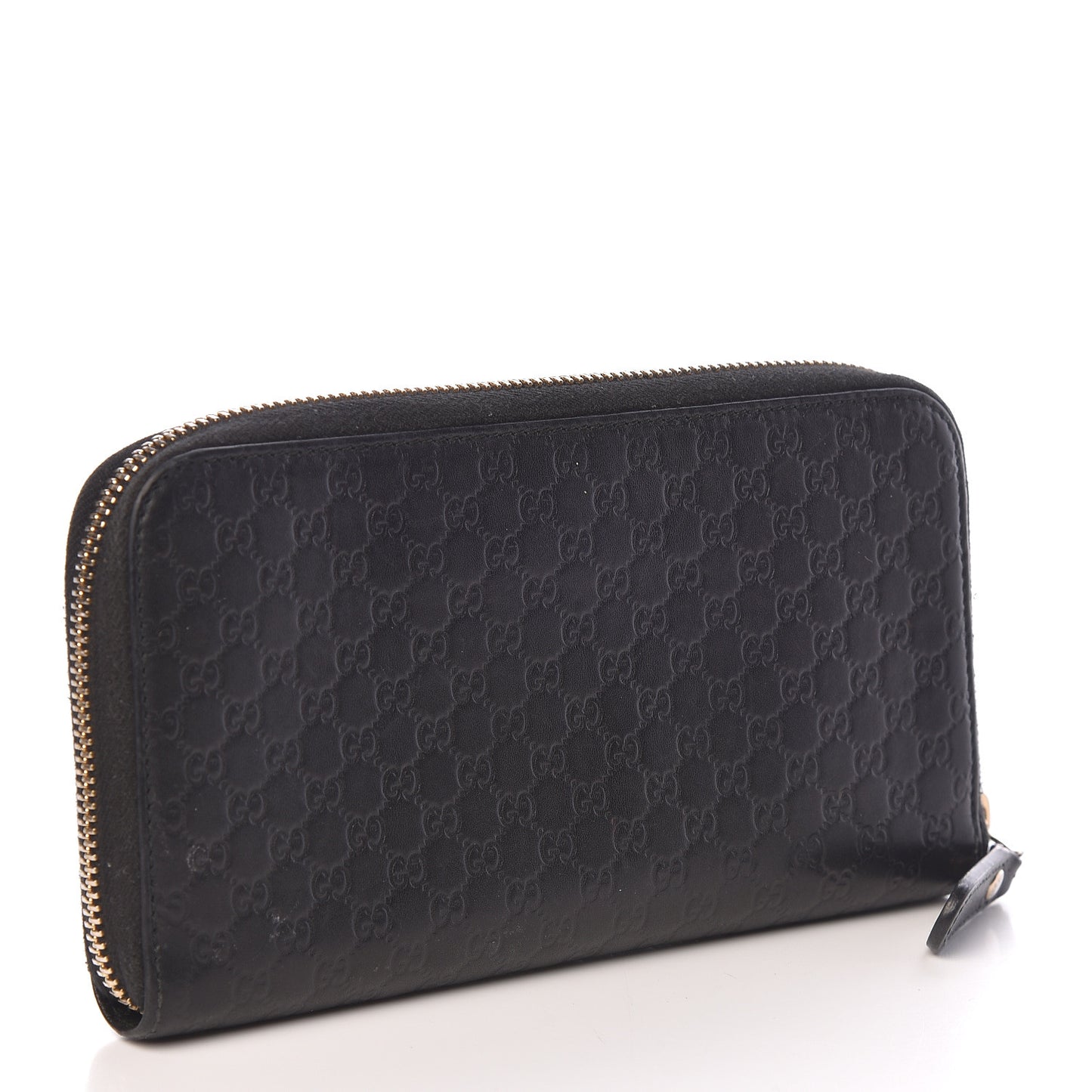 Microguccissima Zip Around Wallet Black