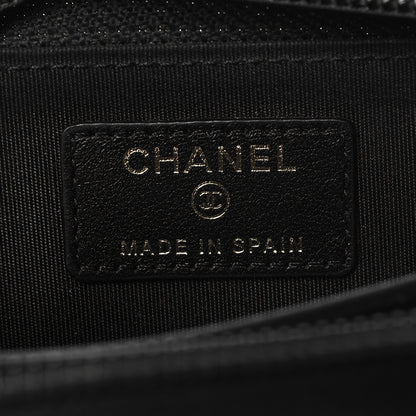 Chanel Caviar Quilted Boy Zip Around Coin Purse Wallet Black 6 of 8