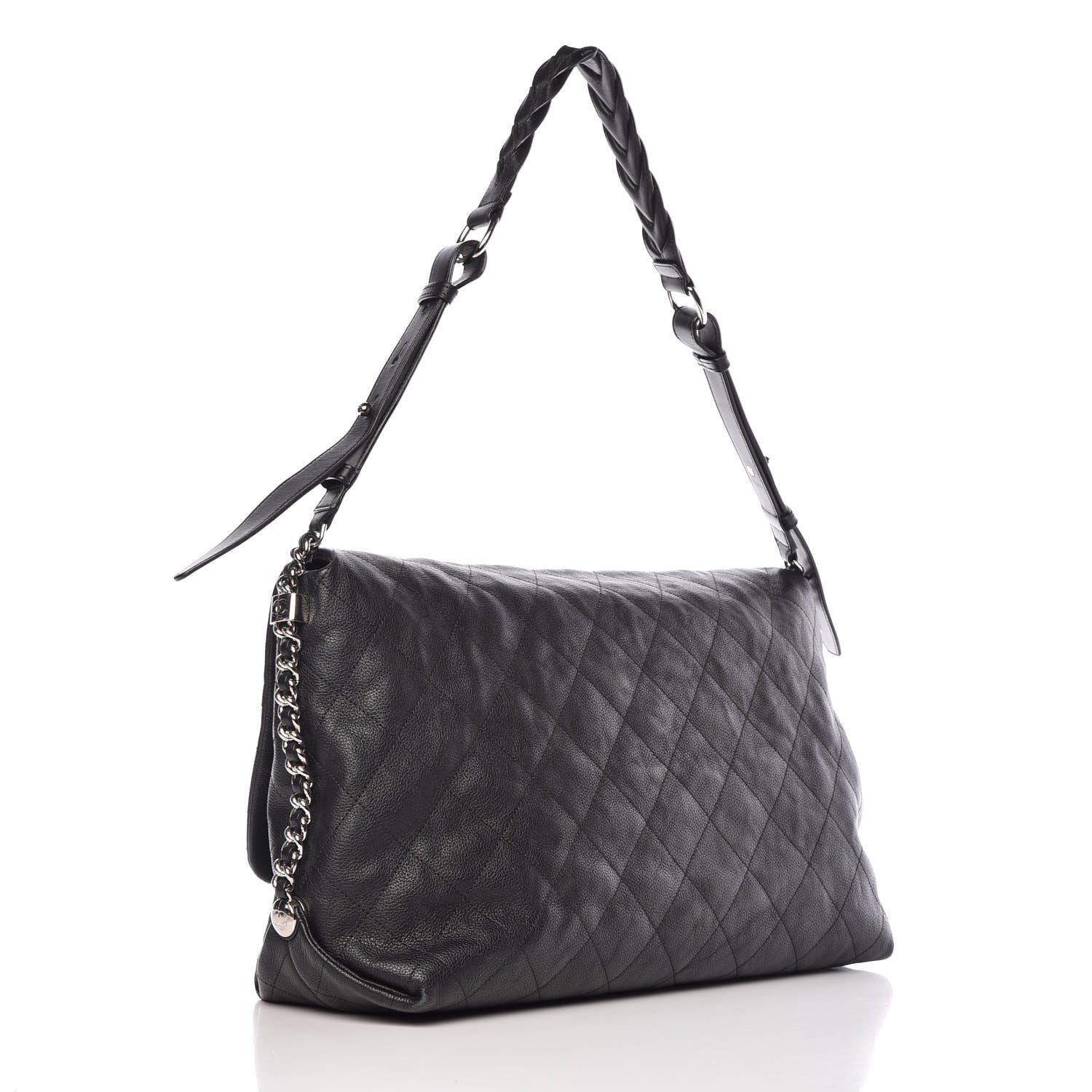 Chanel Grained Calfskin Stitched Medium Braided With Style Flap Black 3 of 10