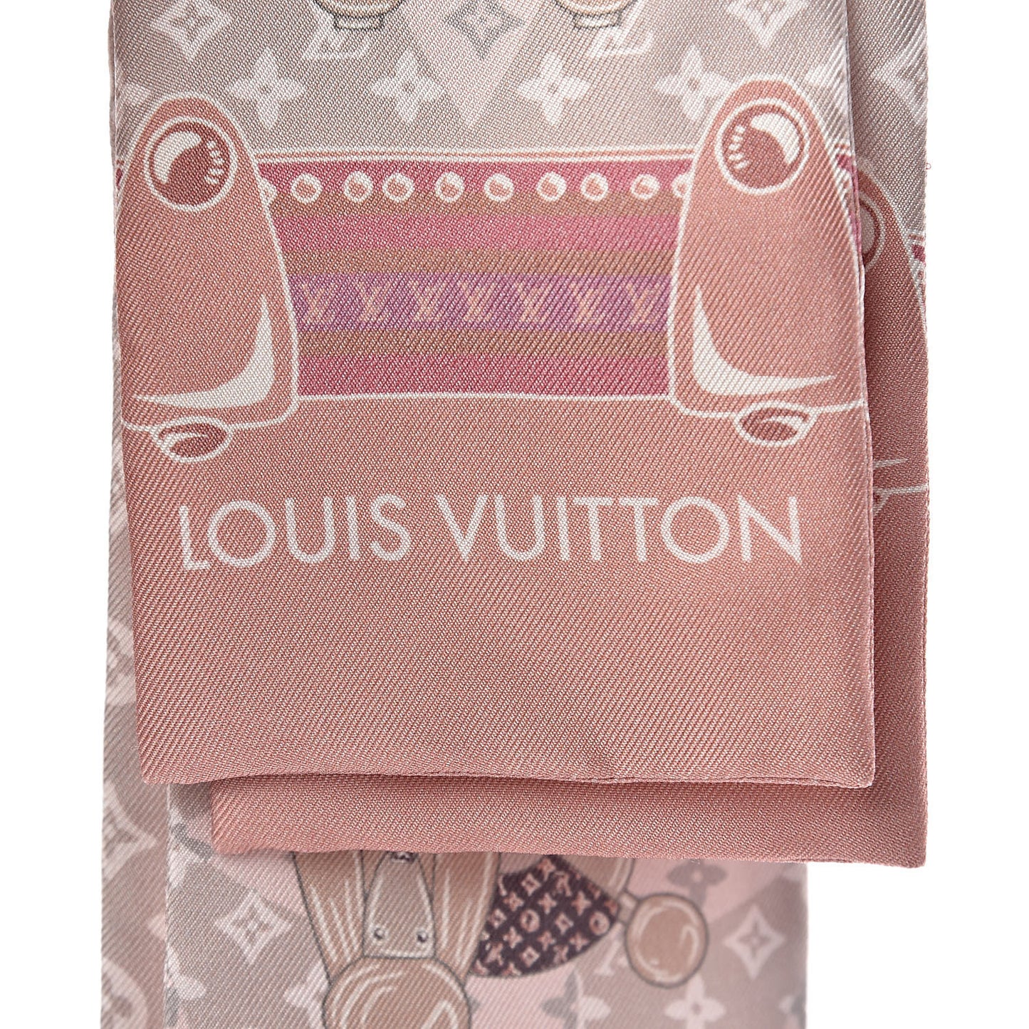 Silk Monogram Poodle Animalle Bandeau Rose Pale