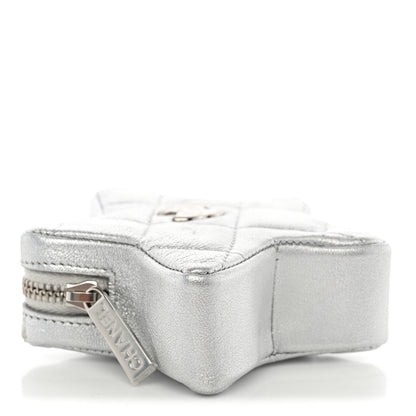 Chanel Metallic Lambskin Walk Of Fame Star Clip On Coin Purse Silver 4 of 7