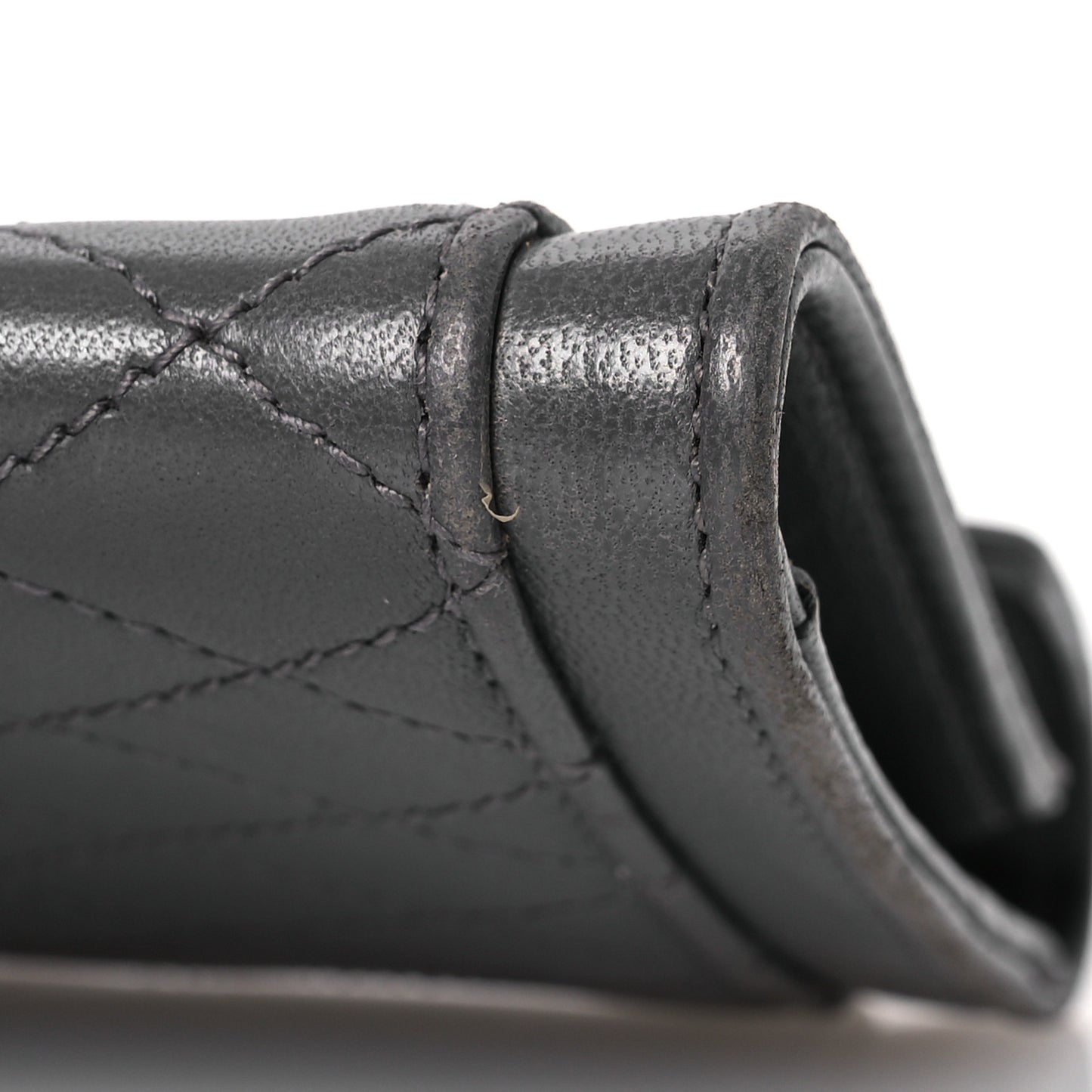 Lambskin Quilted Monogram Gaby Small Envelope Wallet Fog