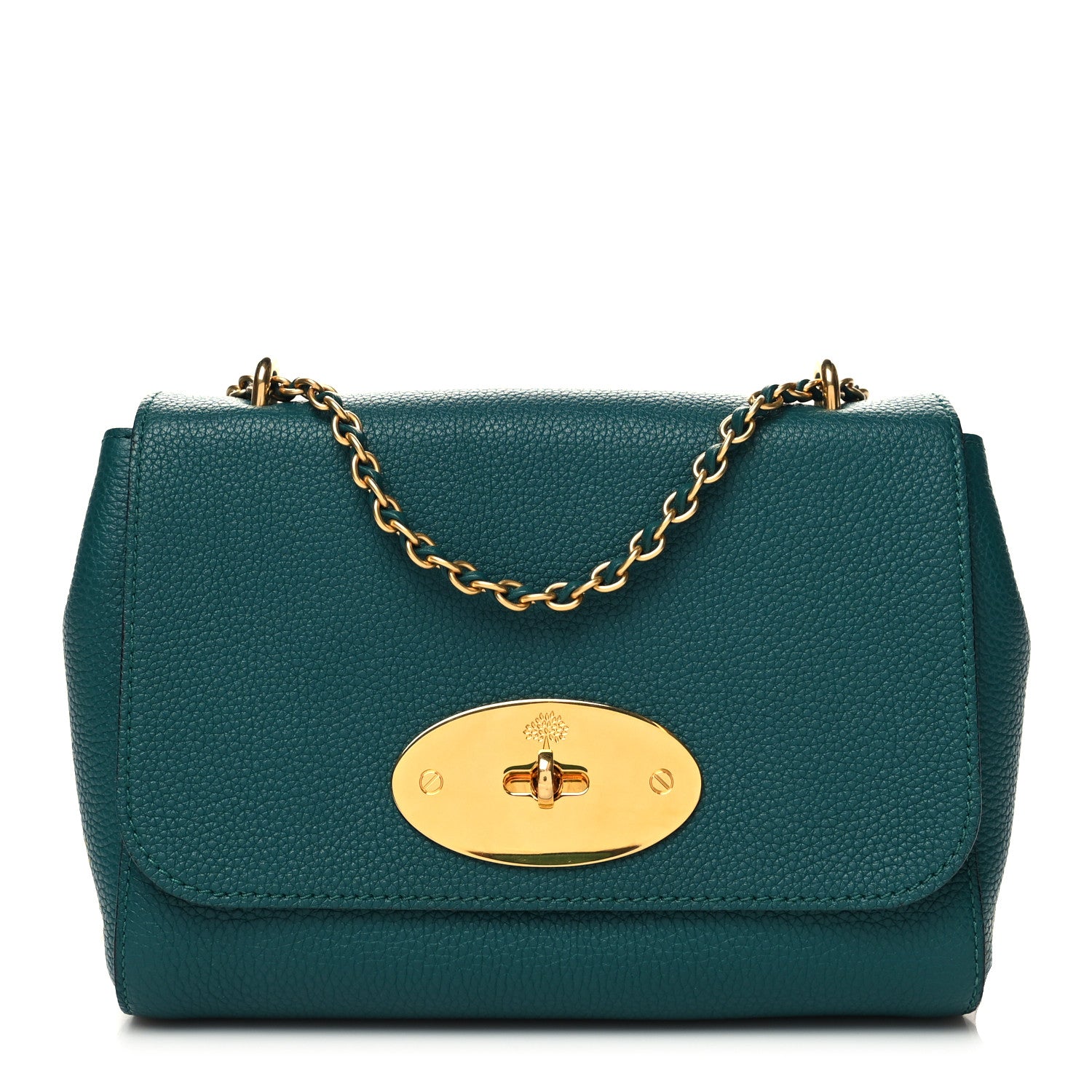 Mulberry Small Classic Grain Calfskin Small Lily Flap Ocean Green 1 of 10