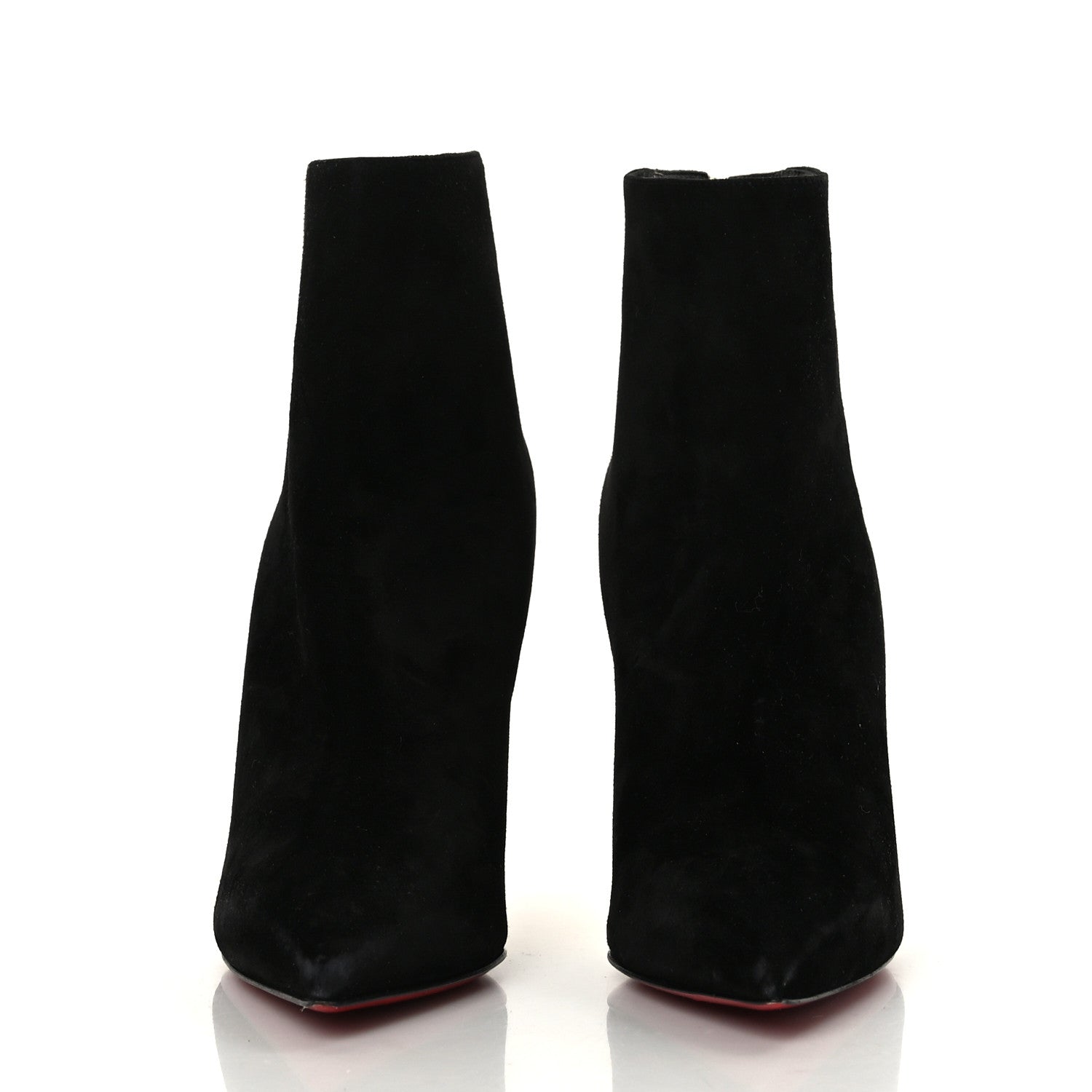 Christian Louboutin Veau Velours Specchio 100 Delicotte Booties 36 Black Gold 2 of 7
