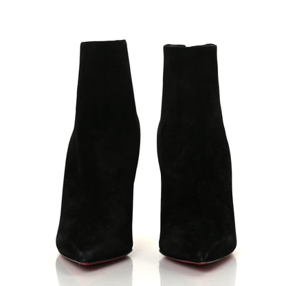 Christian Louboutin Veau Velours Specchio 100 Delicotte Booties 36 Black Gold 2 of 7