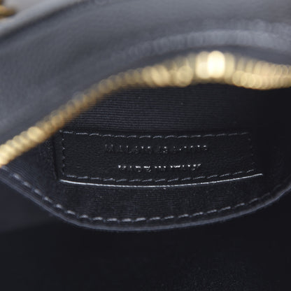 Saint Laurent Grain De Poudre Matelasse Chevron Quilted Round Vinyle Camera Bag Black 6 of 9