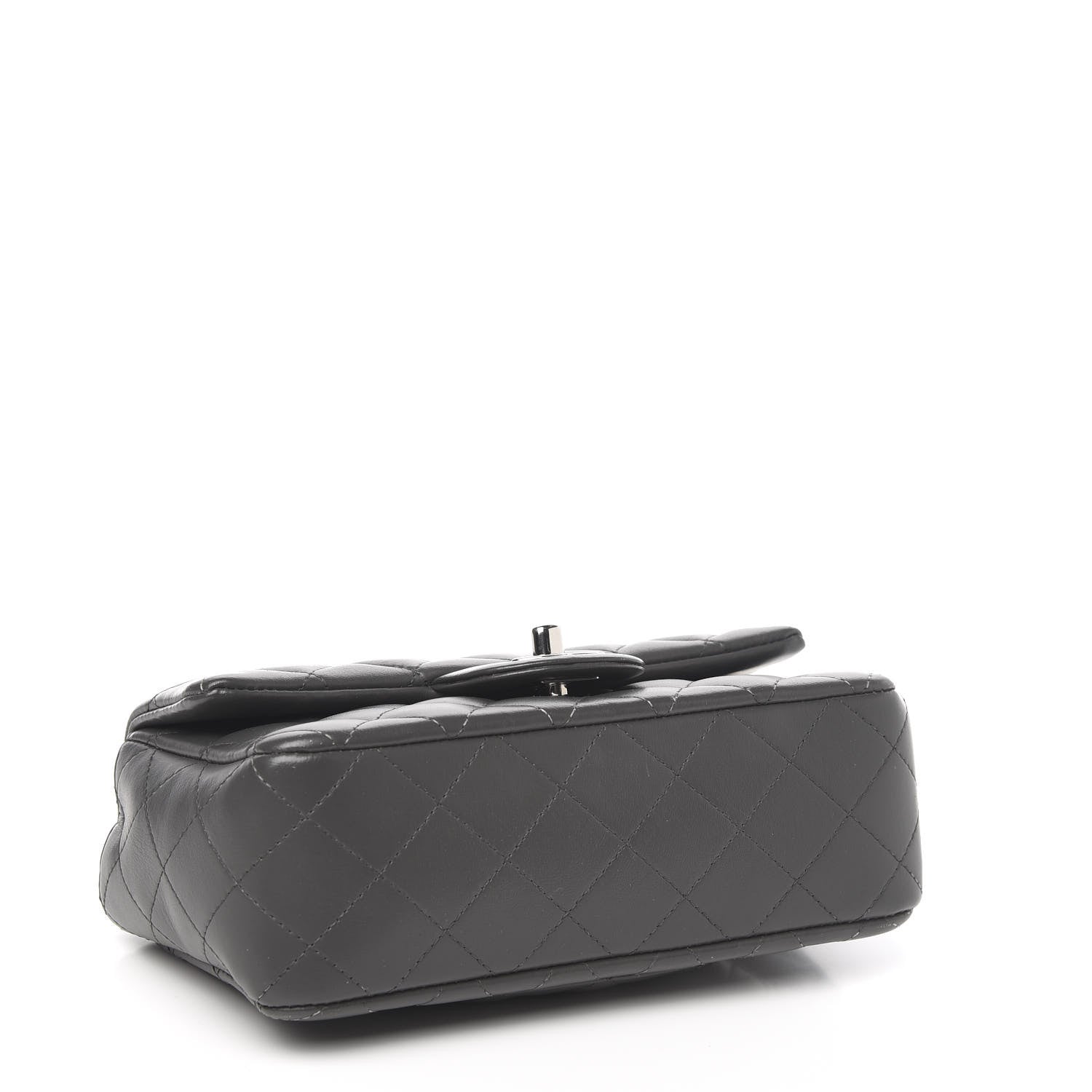 Chanel Lambskin Quilted Mini Rectangular Flap Grey 4 of 13