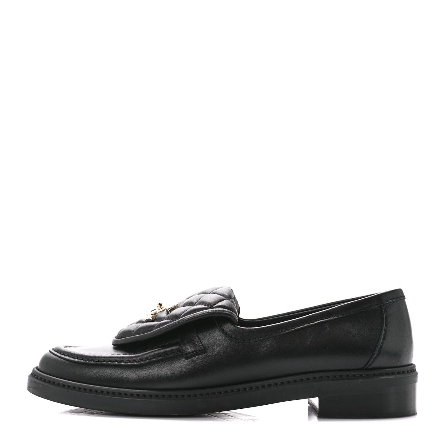 Lambskin Quilted CC Turnlock Loafers 40 Black
