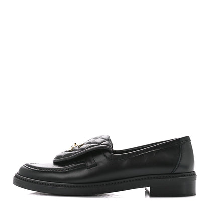 Chanel Lambskin Quilted CC Turnlock Loafers 40 Black 1 of 10