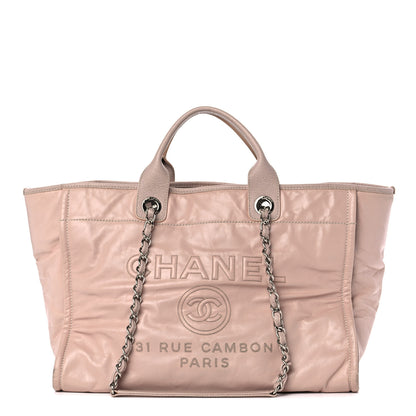 Chanel Glazed Calfskin Large Deauville Tote Light Pink 1 of 16