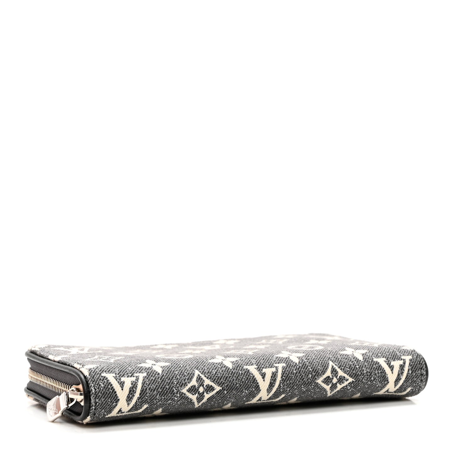 Denim Monogram Jacquard Zippy Wallet Grey